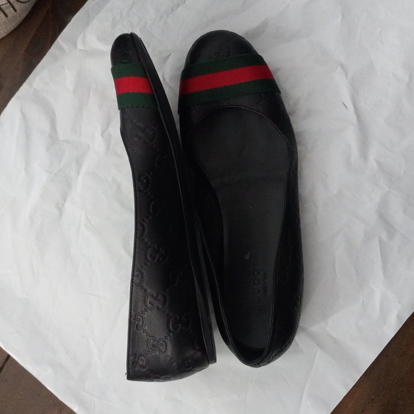 Authentic Gucci GG Monogram Supreme Sherry Web Guccissima Ballet Flats - Picture 4 of 11